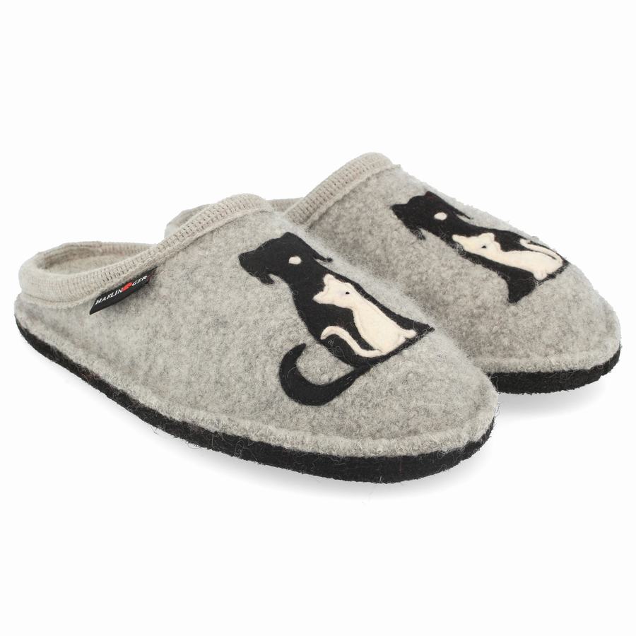 Chaussons Novelty Haflinger Canegatto Homme Argent Grise | QSH9721JV