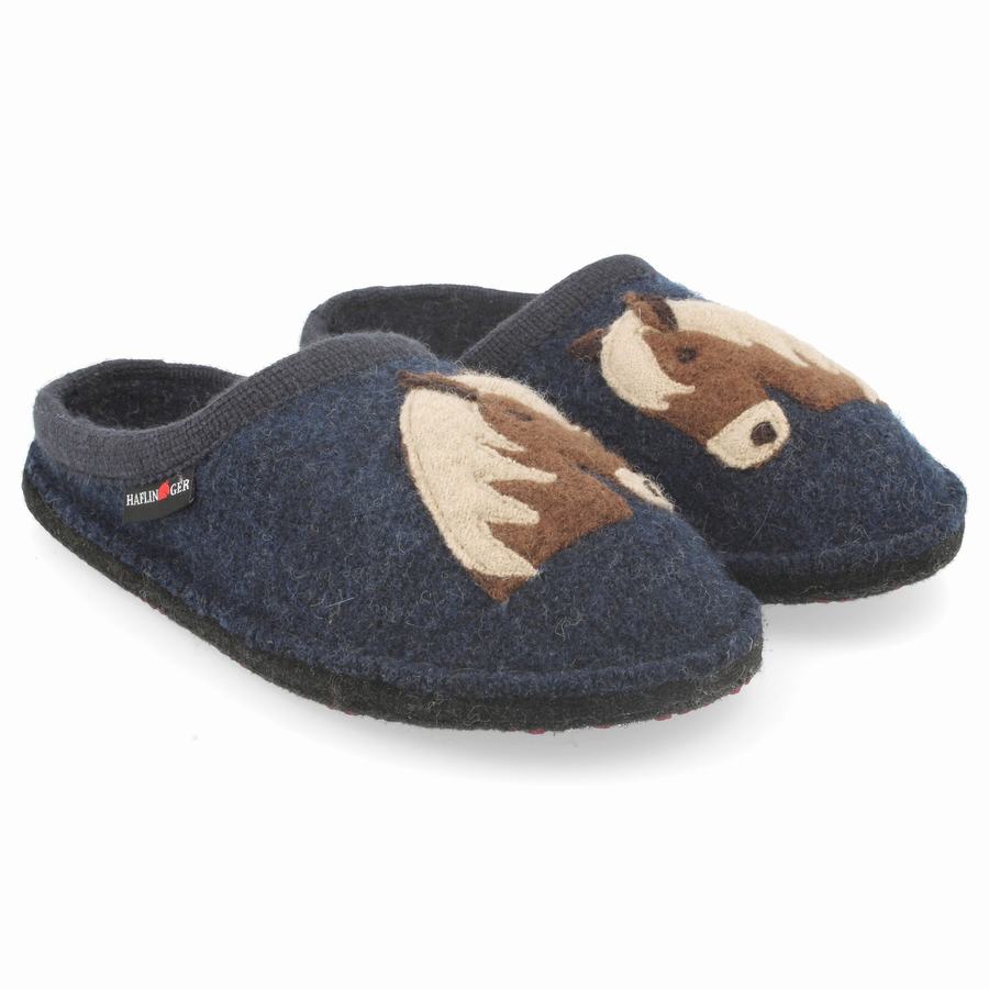 Chaussons Novelty Haflinger Poni Homme Bleu | GVG1189EX