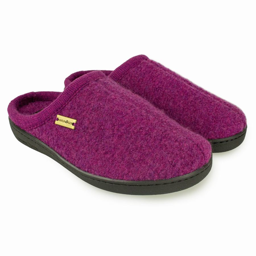 Chaussons à semelle dure Haflinger At Femme Violette | VRQ8089UW