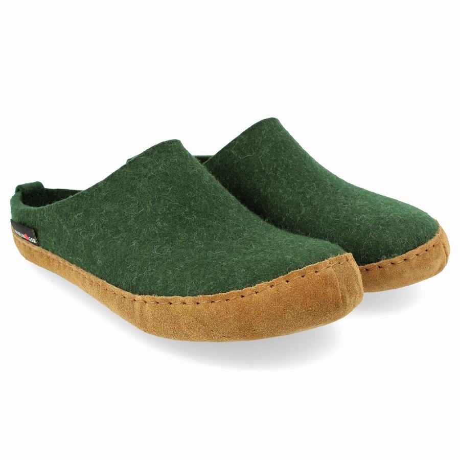 Chaussons à semelle souple Haflinger Emils Femme Vert Foncé | GLC6369SW