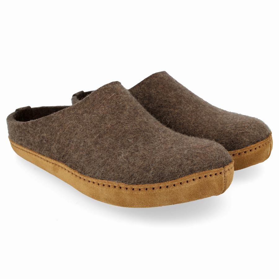 Chaussons à semelle souple Haflinger Emils Femme Marron | QVW4865ZR