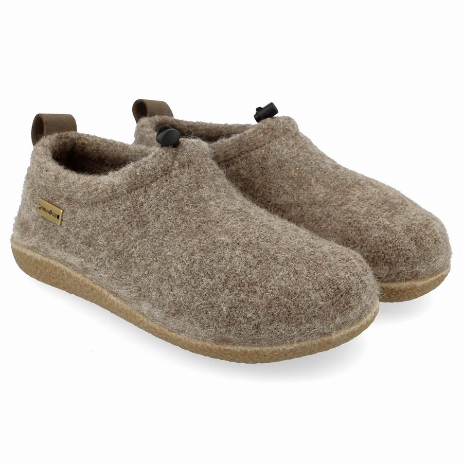 Chaussons à semelle souple Haflinger Guido Femme Marron | BIY7510VG