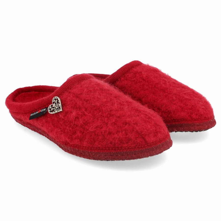 Chaussons à semelle souple Haflinger Herzerl Femme Rouge | LPG6369TC