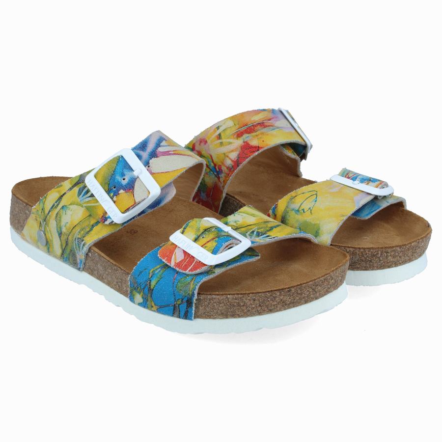 Sandales Haflinger Andrea Femme Blanche Multicolore | JXG8889GL