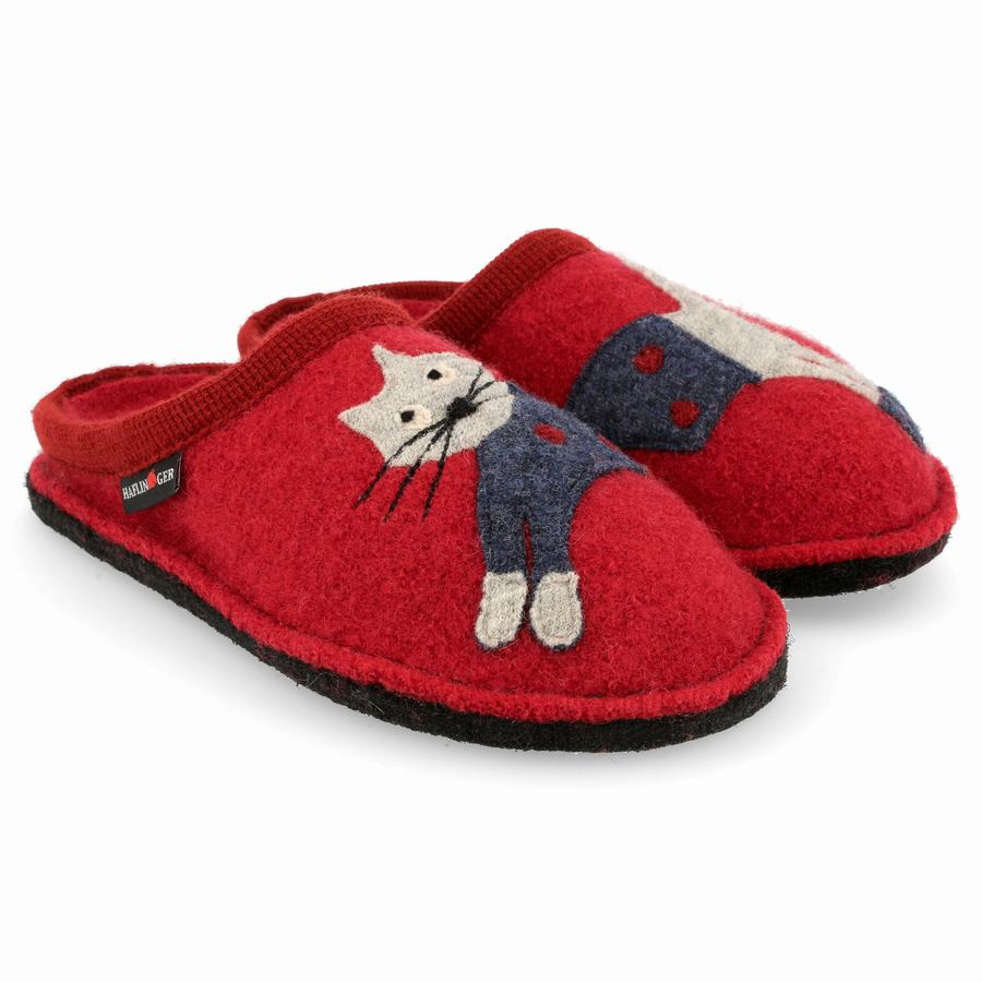 Chaussons Novelty Haflinger Cucho Femme Rouge | JVJ431YX