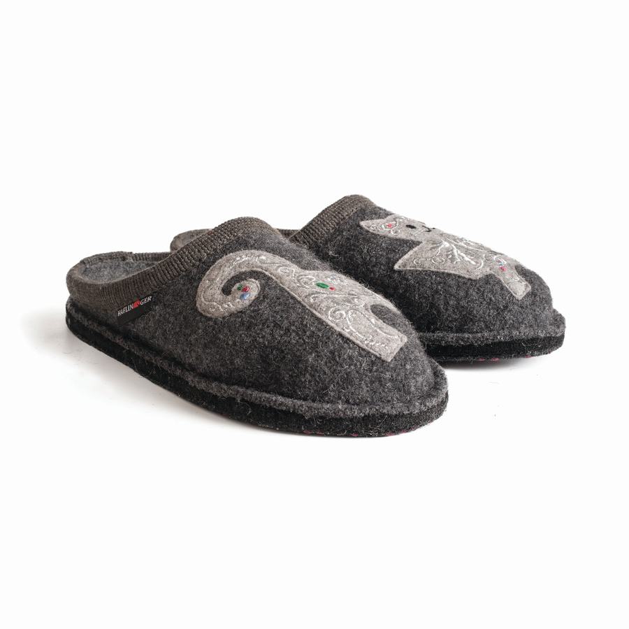 Chaussons Novelty Haflinger Lizzy Femme Grise | GMW801ML