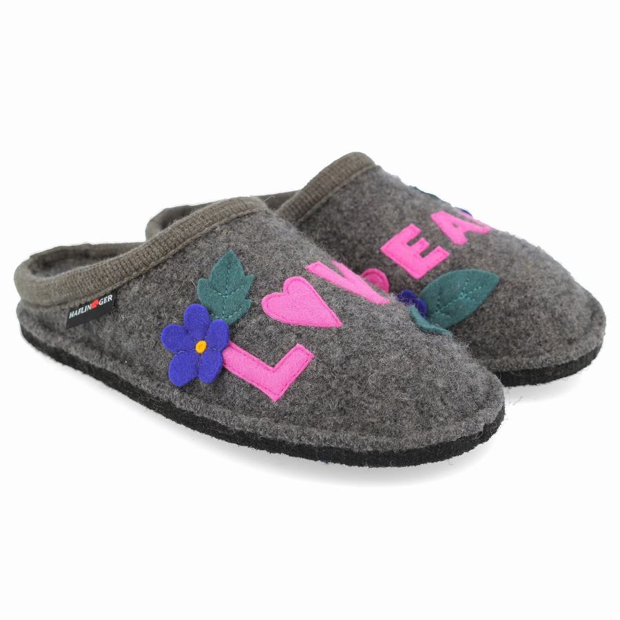 Chaussons Novelty Haflinger Love & Peace Homme Grise | CKT1413GK