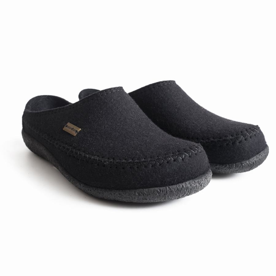 Chaussons à semelle dure Haflinger Fletcher Femme Noir | ICW6455OG