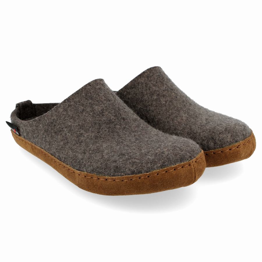 Chaussons à semelle souple Haflinger Emils Femme Grise | HFE5560WX