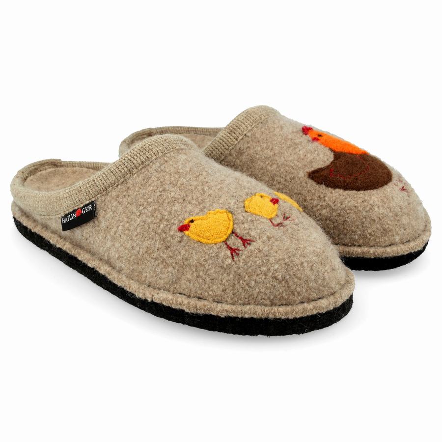 Chaussons à semelle souple Haflinger Gallina Homme Beige | AKL1987TS