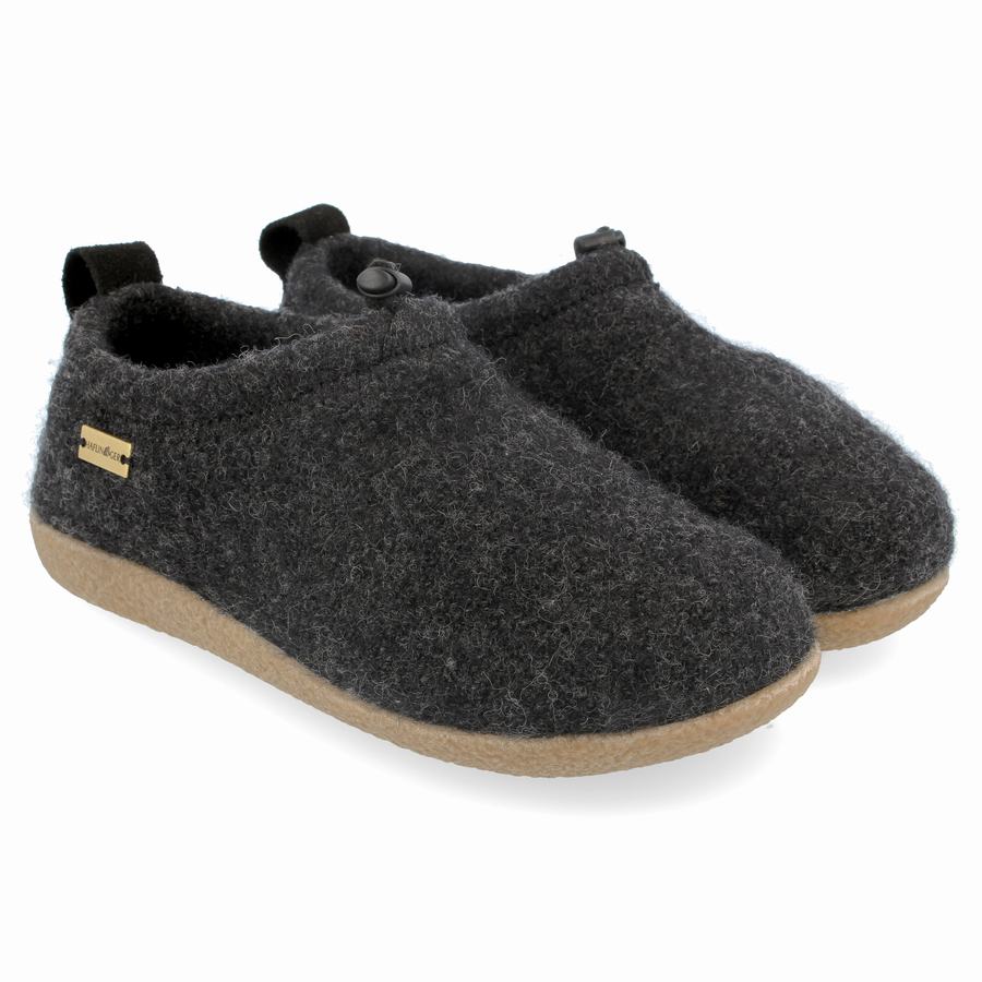 Chaussons à semelle souple Haflinger Guido Femme Grise Foncé | MAN10053YW