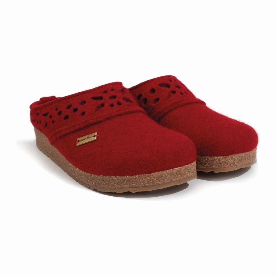 Sabots Haflinger Lacey Femme Rouge | YFU1097HE