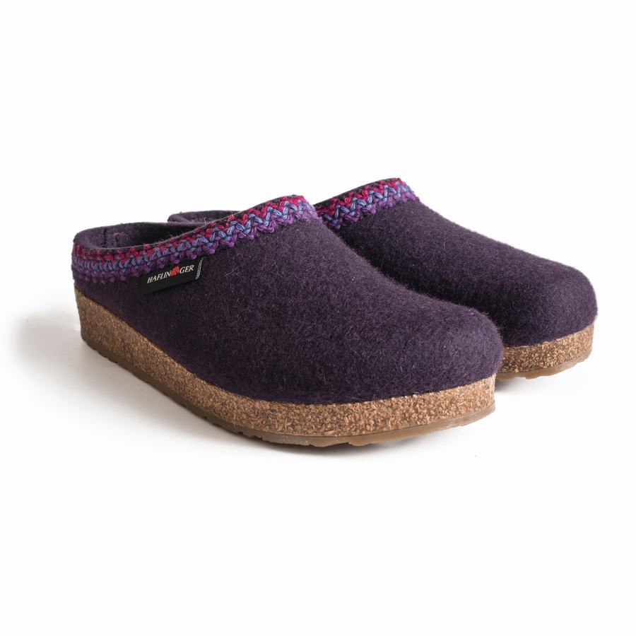 Sabots Haflinger Zigzag Femme Violette Foncé | UCN9144CQ